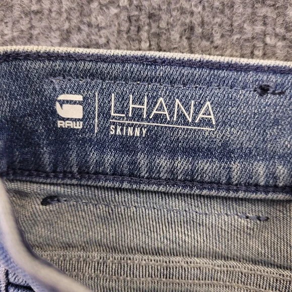NWT G Star Raw Lhana Skinny Ankle 28x29 Aged Indigo Mid Rise Stretch Raw Hem - Picture 8 of 16